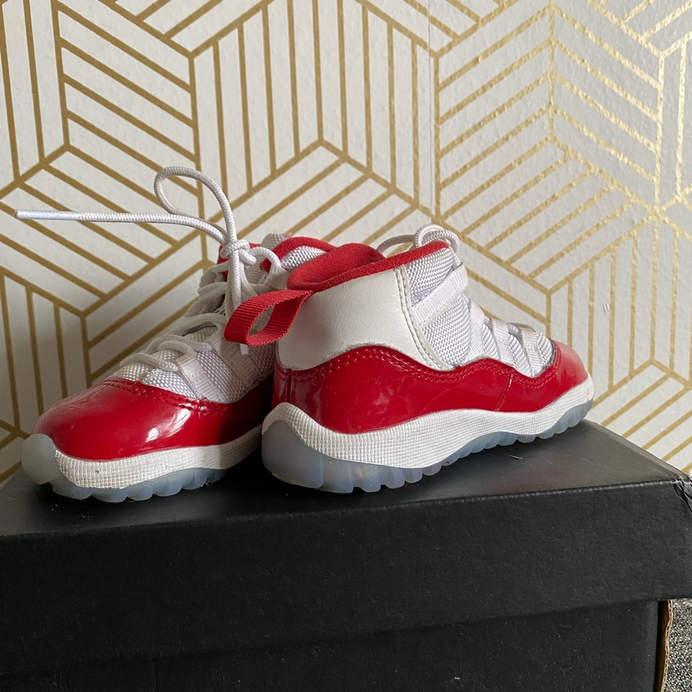 Jordan Red and White Sneakers Classic Design